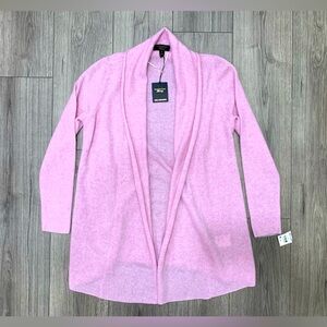 NWT‎ Charter Club 100% Cashmere Rolled-Edge Cardigan Sweater M Chantilly Pink